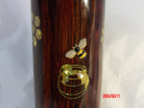 20oz Skinny Honey Bee Woodgrain, glitter, Rhinestones and Charms