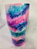 30oz Modern Curve Pink and teal swirls