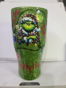 30oz Modern Curve Grinch with lights