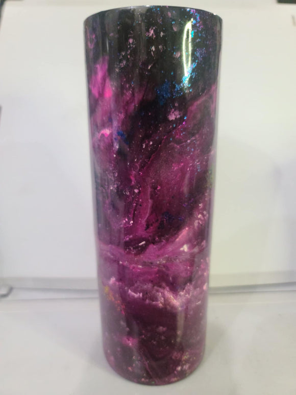 20oz Skinny purple swirl with mica chips