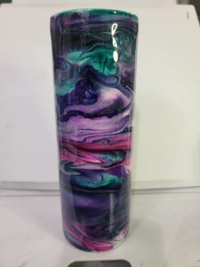 20oz Skinny Blue and purple swirl