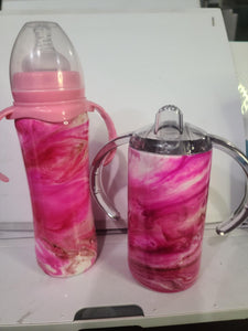 8oz Baby Bottle and Sippy cup duo