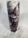 20 oz Skinny Black and white butterfly tattoo