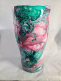 30 oz Regular Modern Curve Pinks and teals with glitter accents