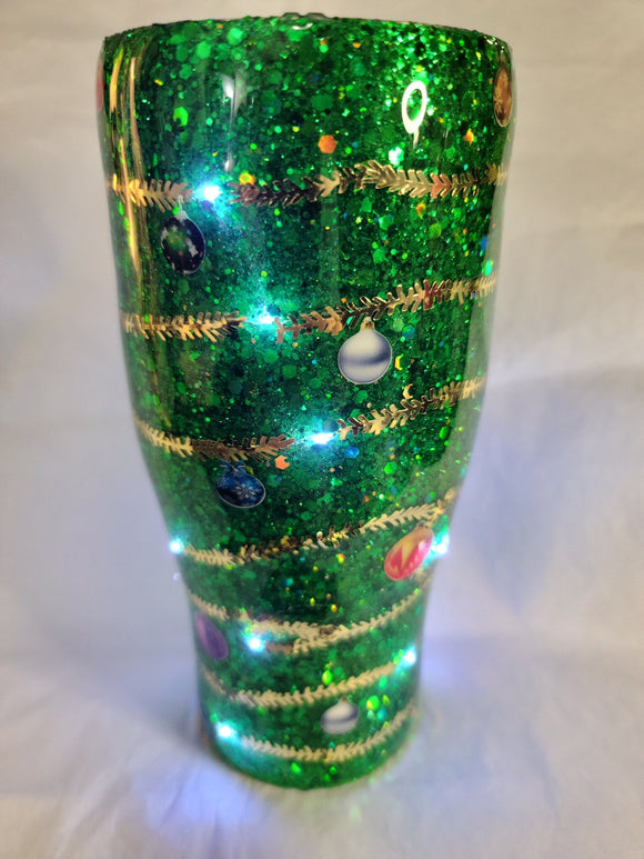 30 oz Modern Curve Christmas Tree Tumber