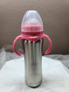 8 oz Baby Bottle w/ Pink Lid for Girl